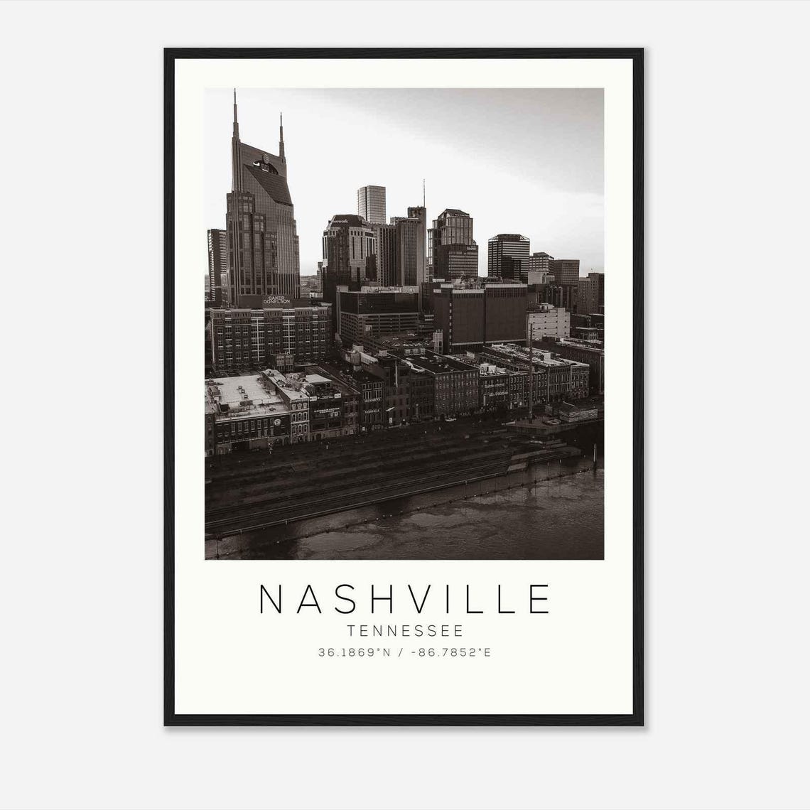 Nashville Tennessee Photo Travel Poster Nashville Travel Print Minimalist Travel Print Ds4