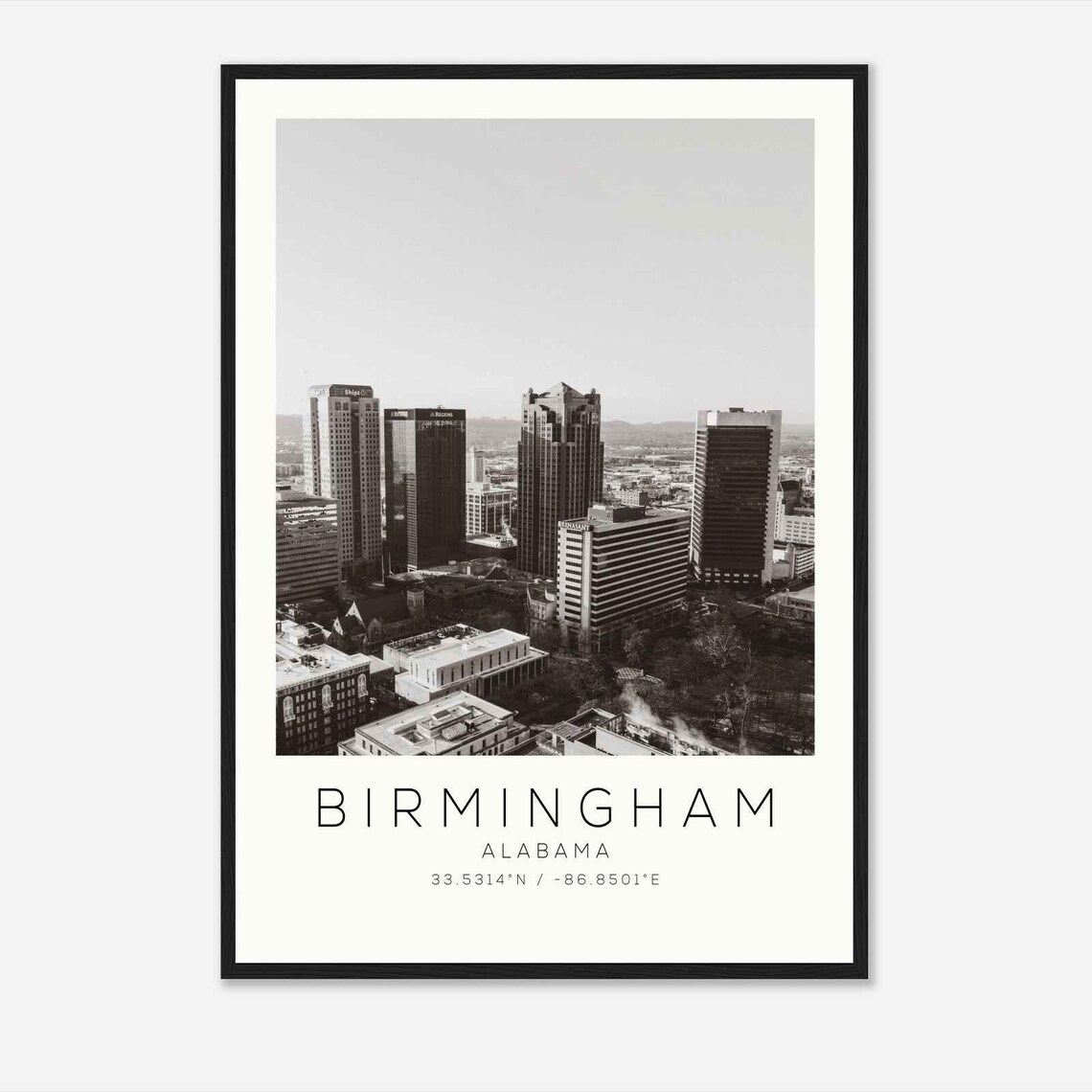Birmingham Alabama Minimalist Travel Poster, Art Print