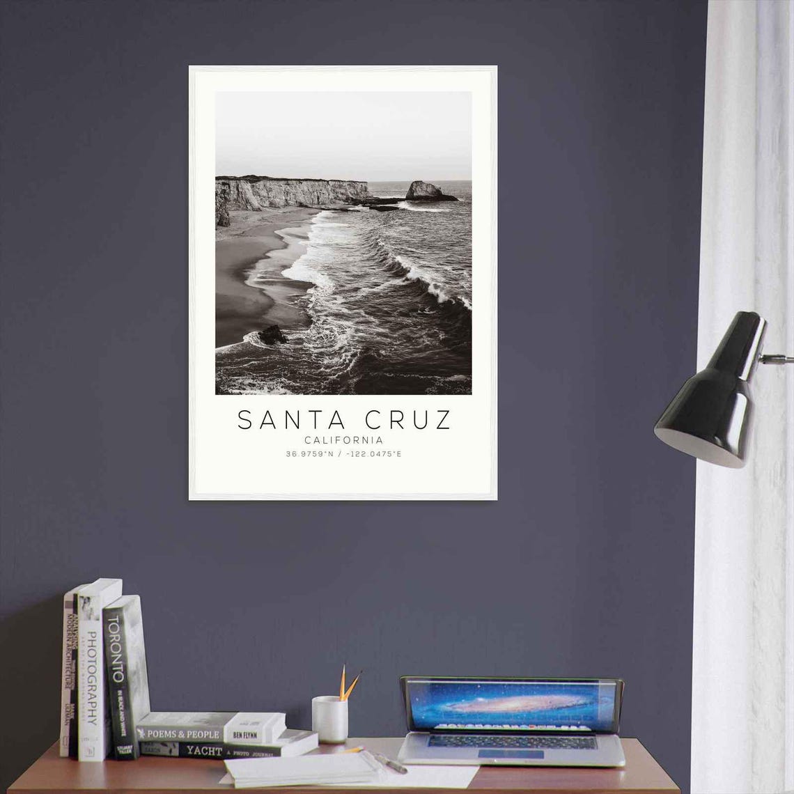Santa Cruz California Photo Travel Poster Santa Cruz Travel Print Minimalist Travel Print Ds5 - Image 3