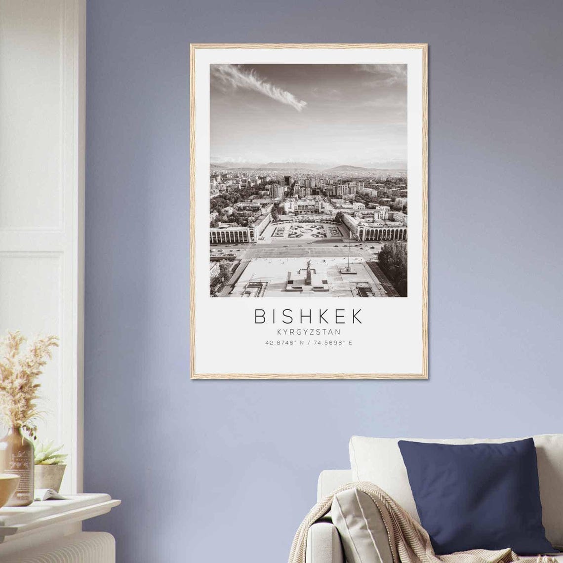 Bishkek Kyrgyzstan Travel Photo Poster Bw Bishkek Travel Print Minimalist Travel Poster Print - Image 2