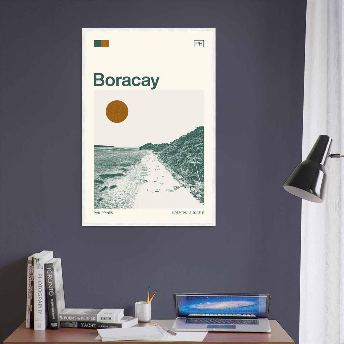 Boracay Philippines White Beach Aerial Vintage Travel Poster - Image 3