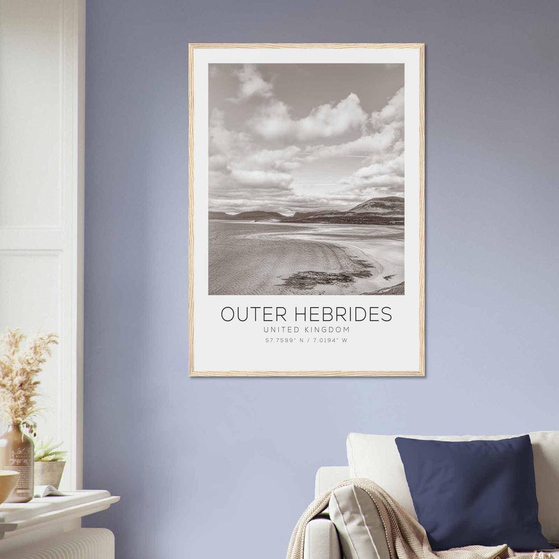 Outer Hebrides United Kingdom Wild Beach Black White Photo Poster - Image 2