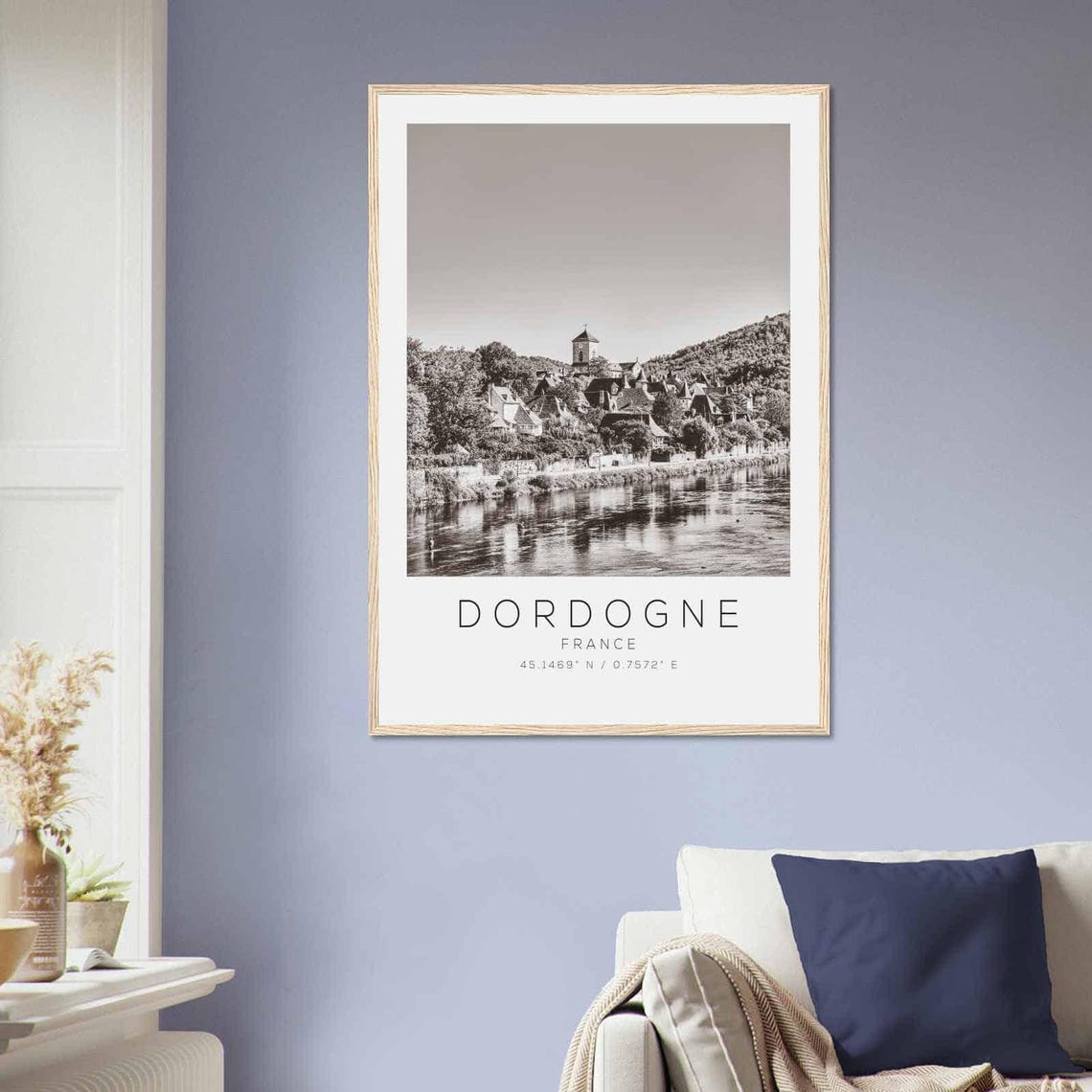 Dordogne France Travel Photo Poster Bw Dordogne Travel Print Minimalist Travel Poster Print - Image 2