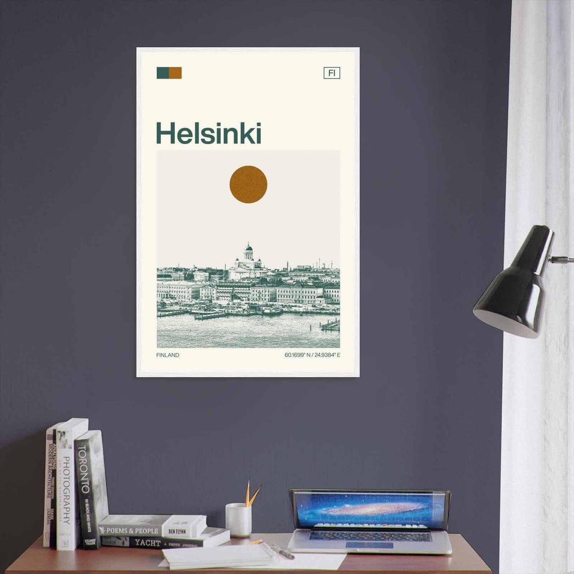 Helsinki Finland Cathedral Harbor Sun Minimalist Travel Art Poster - Image 3
