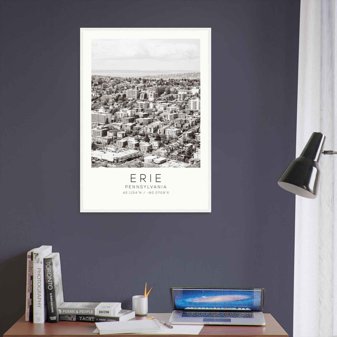 Erie Pennsylvania Downtown Aerial Lake Erie Horizon Photo Poster - Image 3