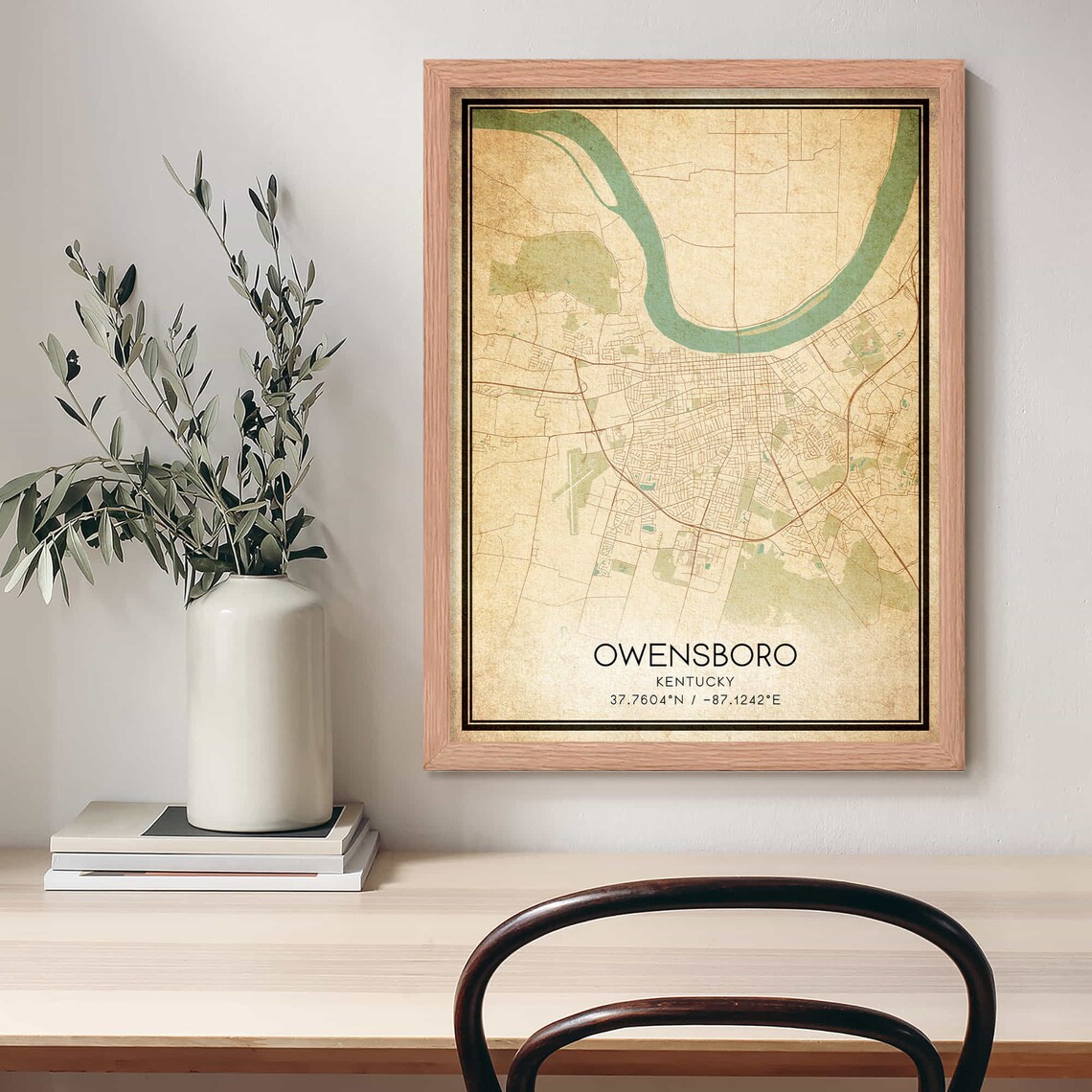 Vintage Owensboro Kentucky Map Poster Print - Image 4