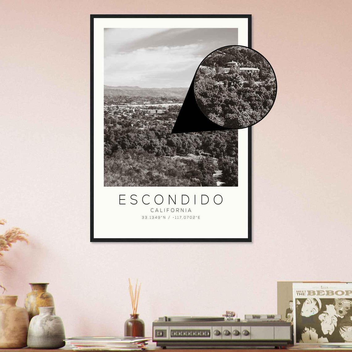 Escondido California Valley Hills Trees Landscape Photo Poster - Image 4