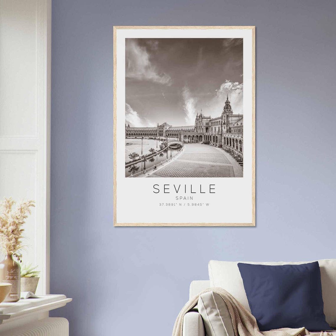 Seville Spain Travel Photo Poster Bw Seville Travel Print Minimalist Travel Poster Print Ds2 - Image 2