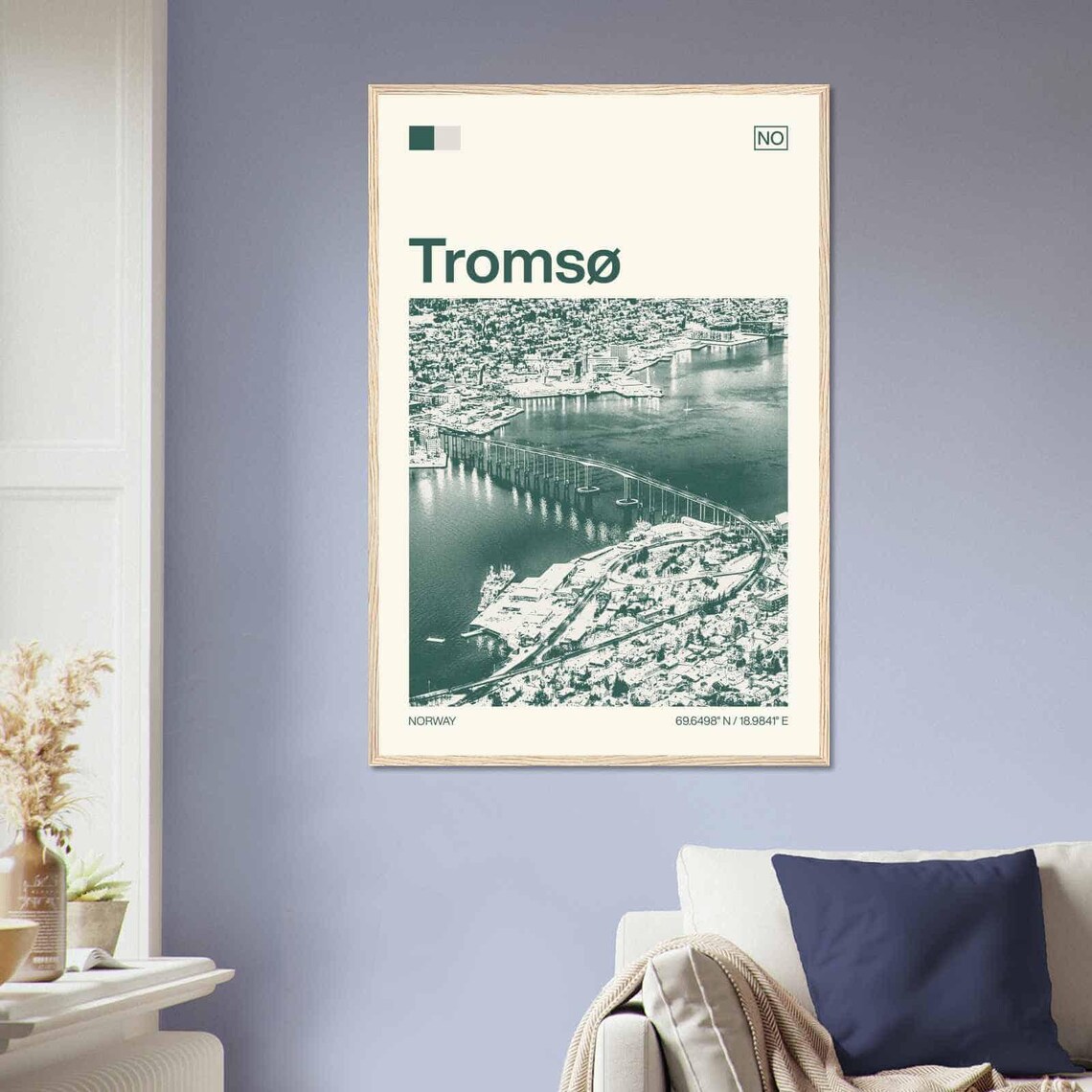 Tromsø Norway Bridge Arctic Fjord Aerial Vintage Travel Poster - Image 2