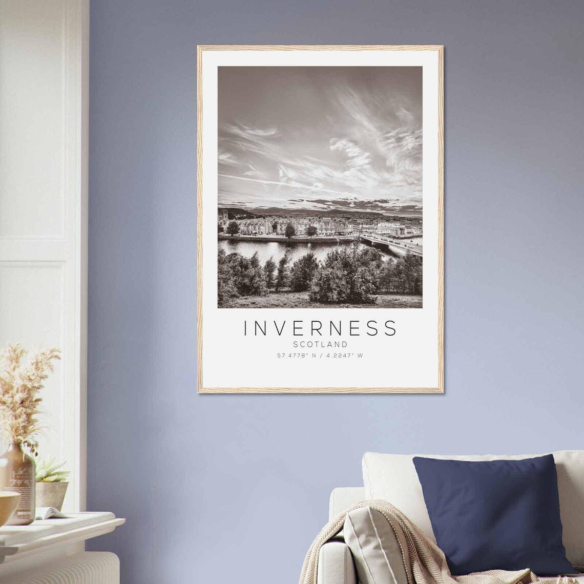 Inverness Scotland Travel Photo Poster Bw Inverness Travel Print Minimalist Travel Poster Print - Image 2