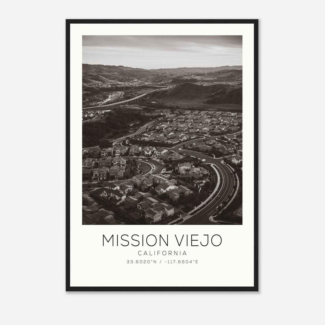 Mission Viejo California Photo Travel Poster Mission Viejo California Travel Print Minimalist Travel Print Ds1