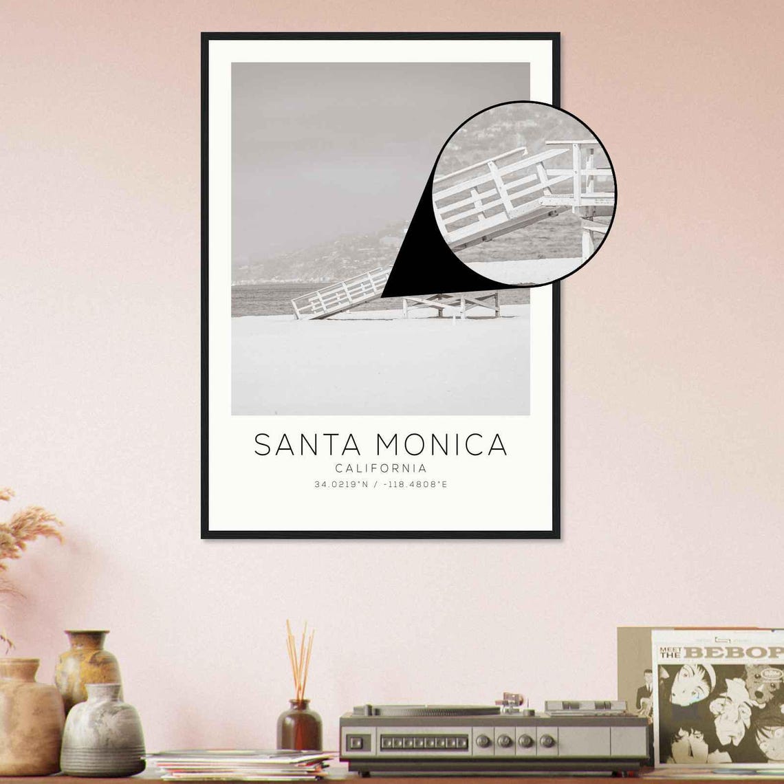 Santa Monica California Lifeguard Tower Beach Minimalist Photo Poster - Image 4