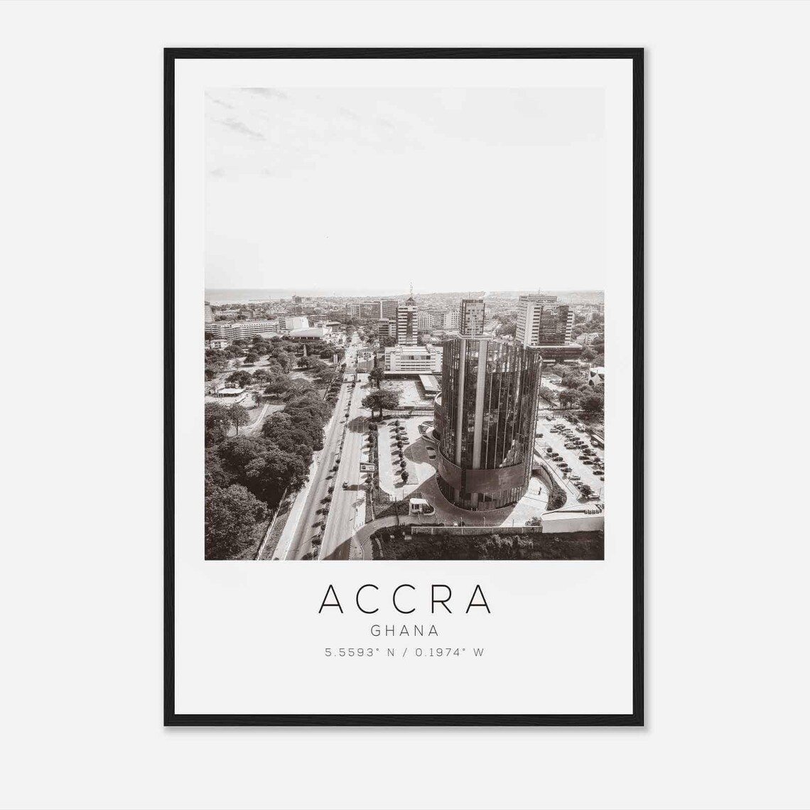 Accra Ghana Minimalist Travel Poster Print