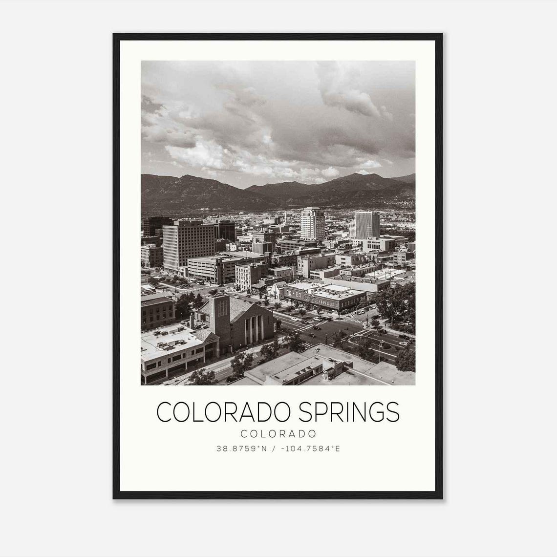 Colorado Springs Colorado Photo Travel Poster Colorado Springs Colorado Travel Print Minimalist Travel Print