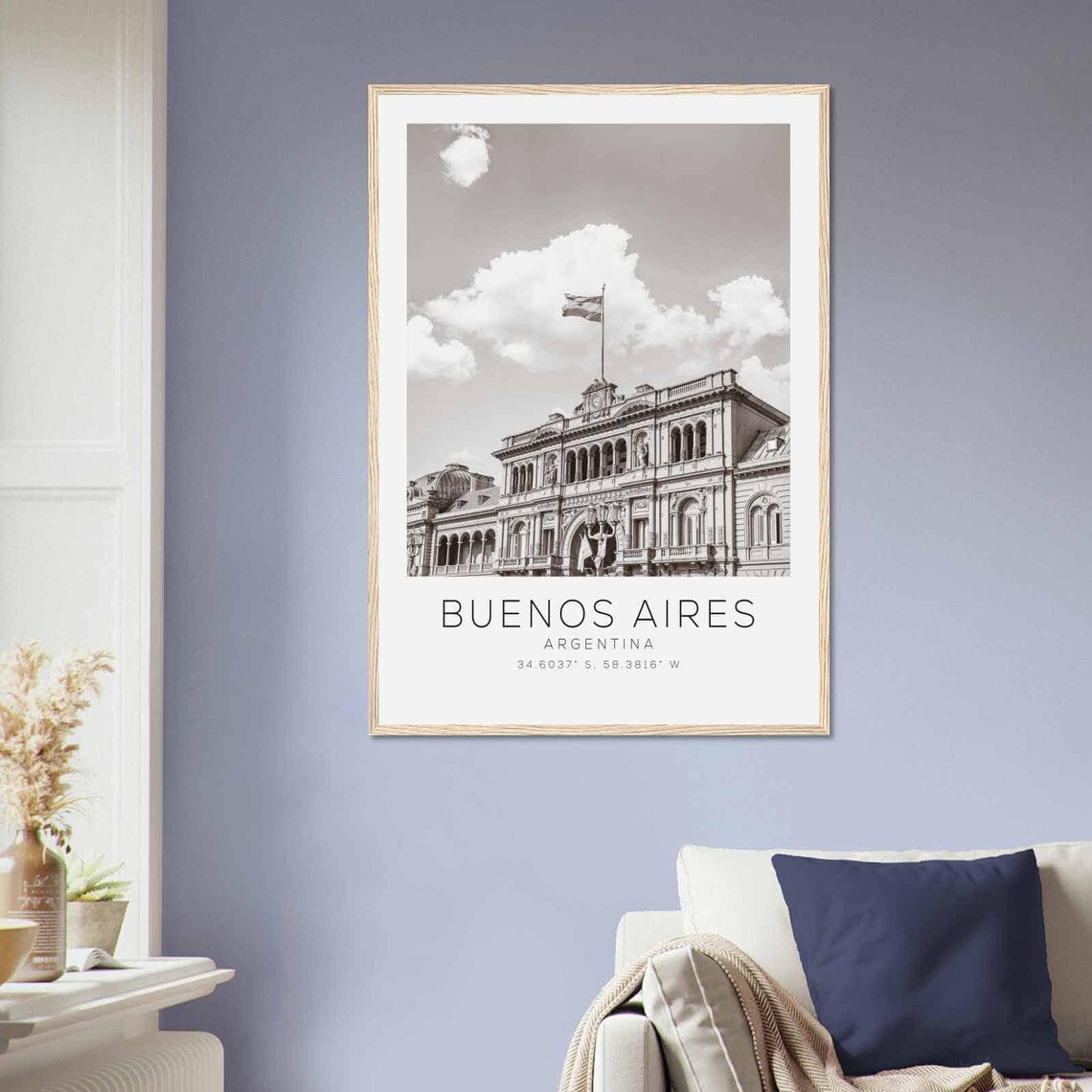 Buenos Aires Argentina Travel Photo Poster Bw Buenos Aires Travel Print Minimalist Travel Poster Print - Image 2