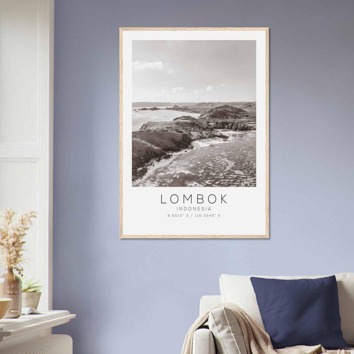 Lombok Indonesia Travel Photo Poster Bw Lombok Travel Print Minimalist Travel Poster Print - Image 2