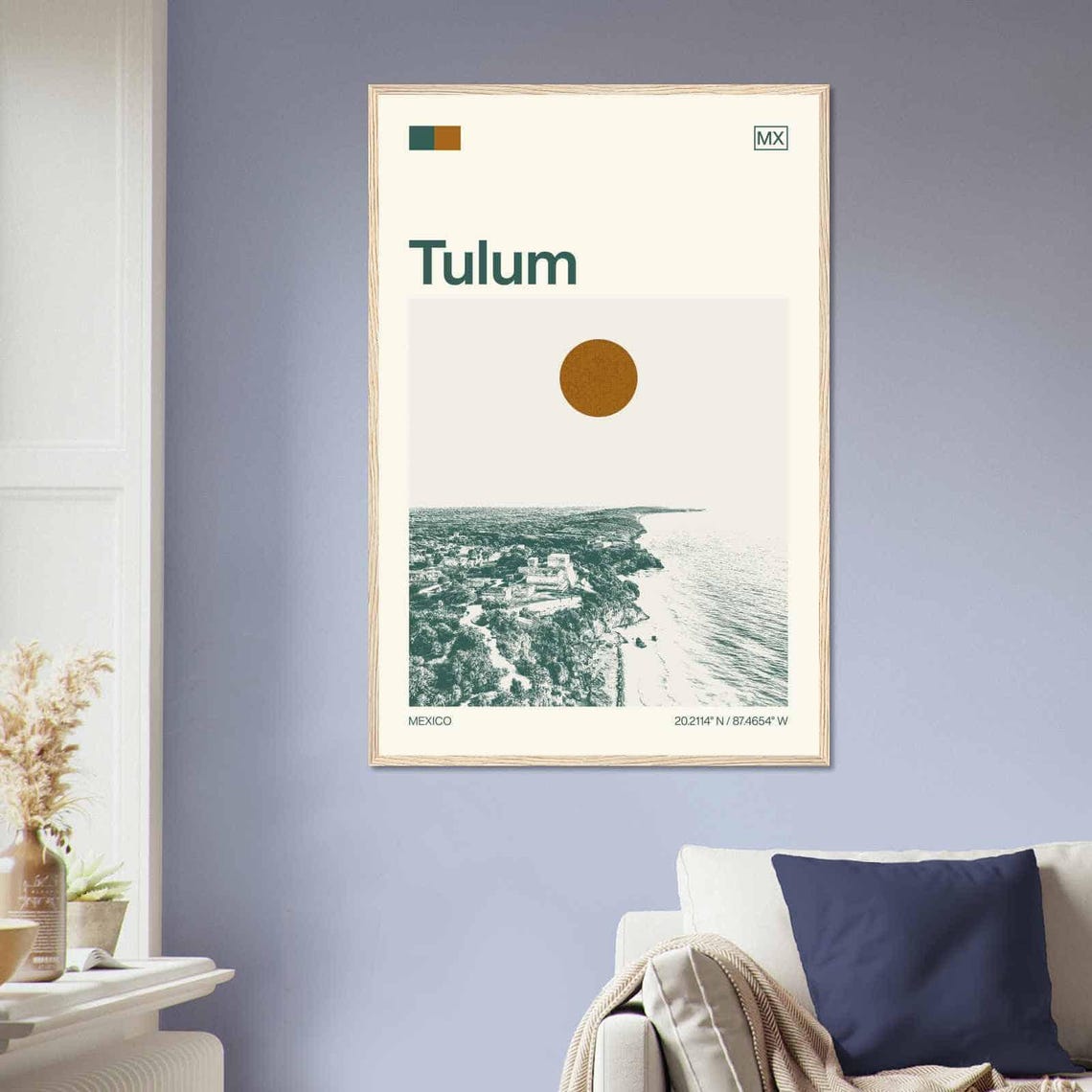 Tulum Mexico Minimalist Monochrome Travel Photo Poster - Image 2