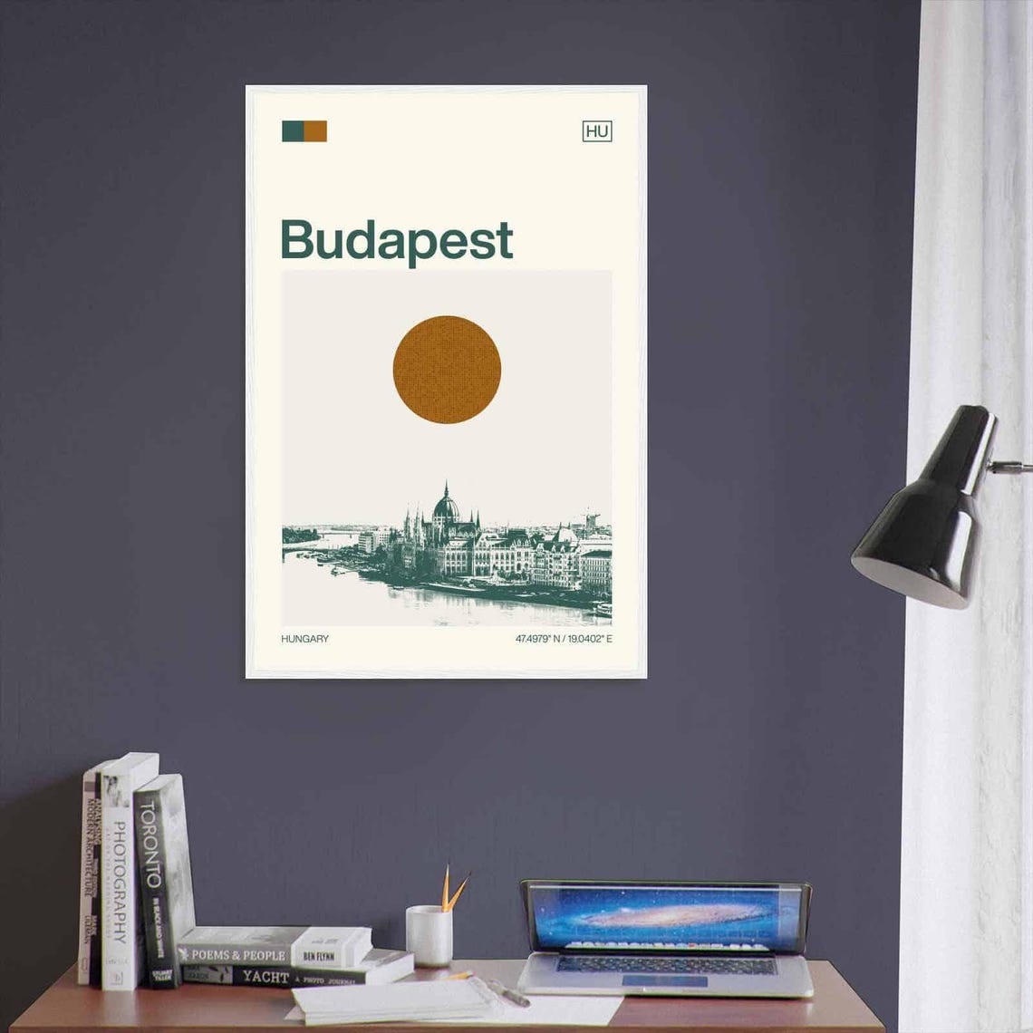 Budapest Hungary Parliament Danube Riverside View Travel Poster - Image 3