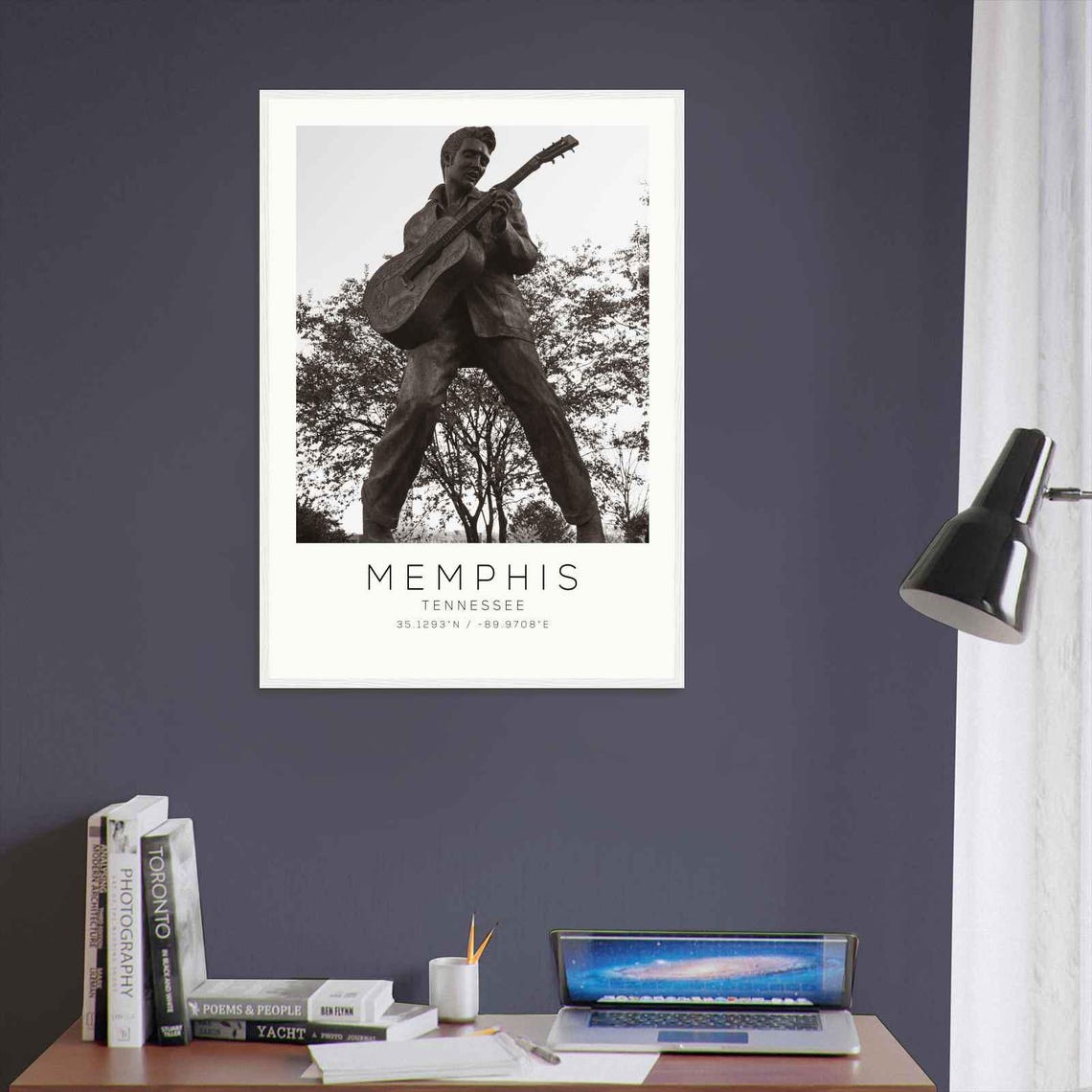 Memphis Tennessee Elvis Presley Statue Minimalist Travel Poster - Image 3