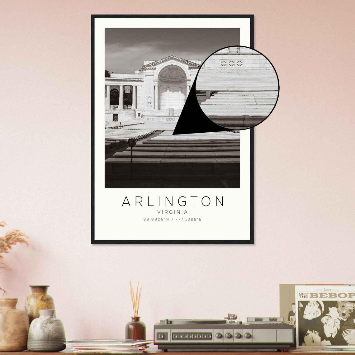 Arlington Virginia Historic Stone Amphitheater Colonnade Poster - Image 4