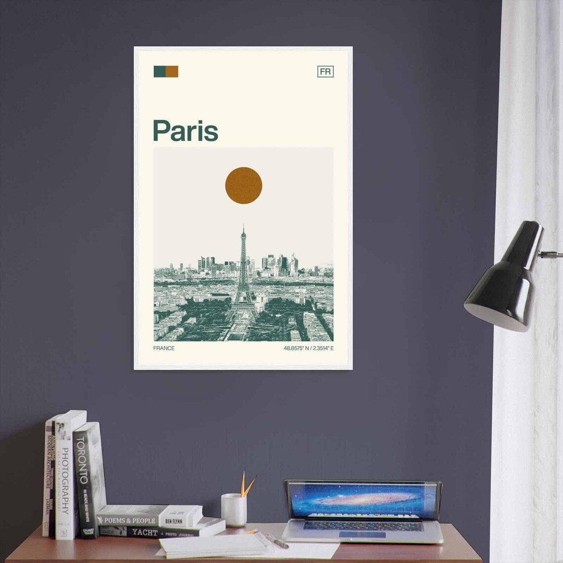 Paris France Minimalist Monochrome Travel Poster - Image 3