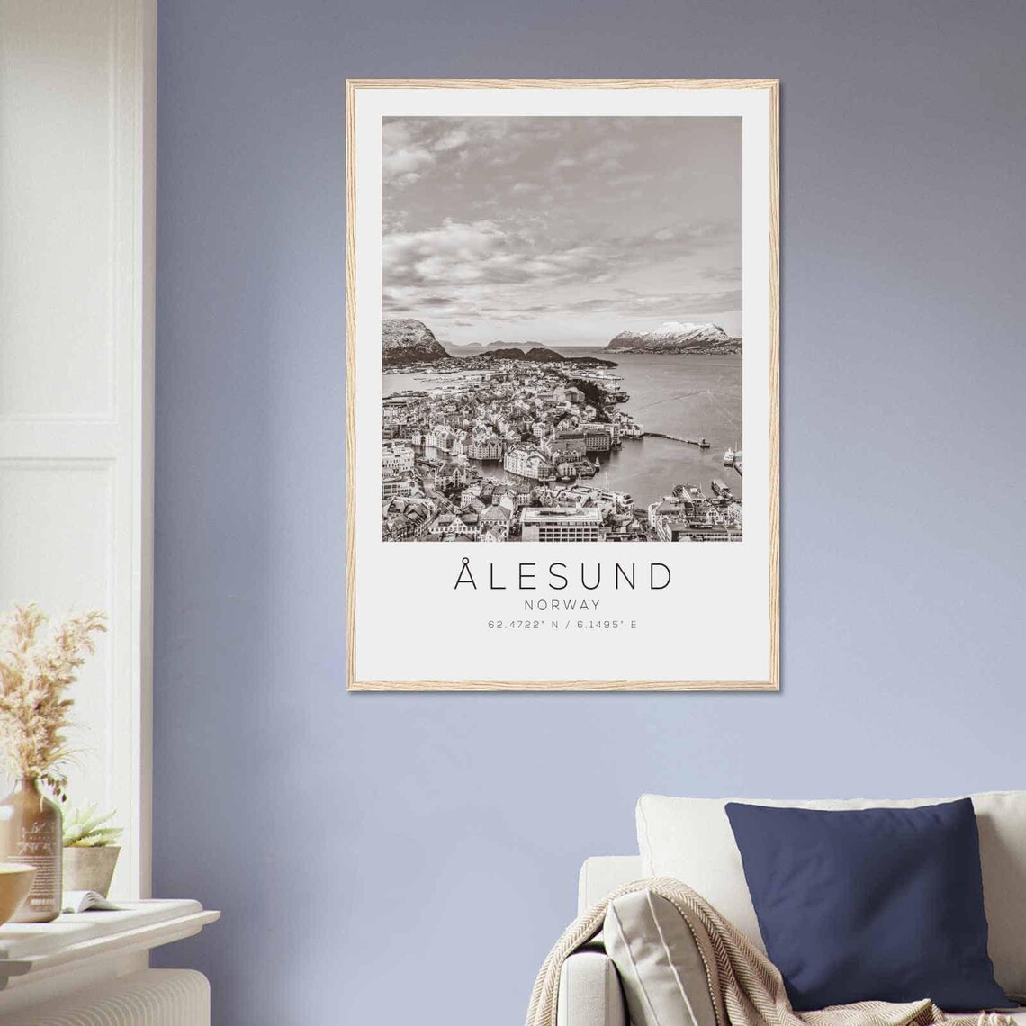 Alesund Norway Travel Photo Poster Bw Alesund Travel Print Minimalist Travel Poster Print - Image 2