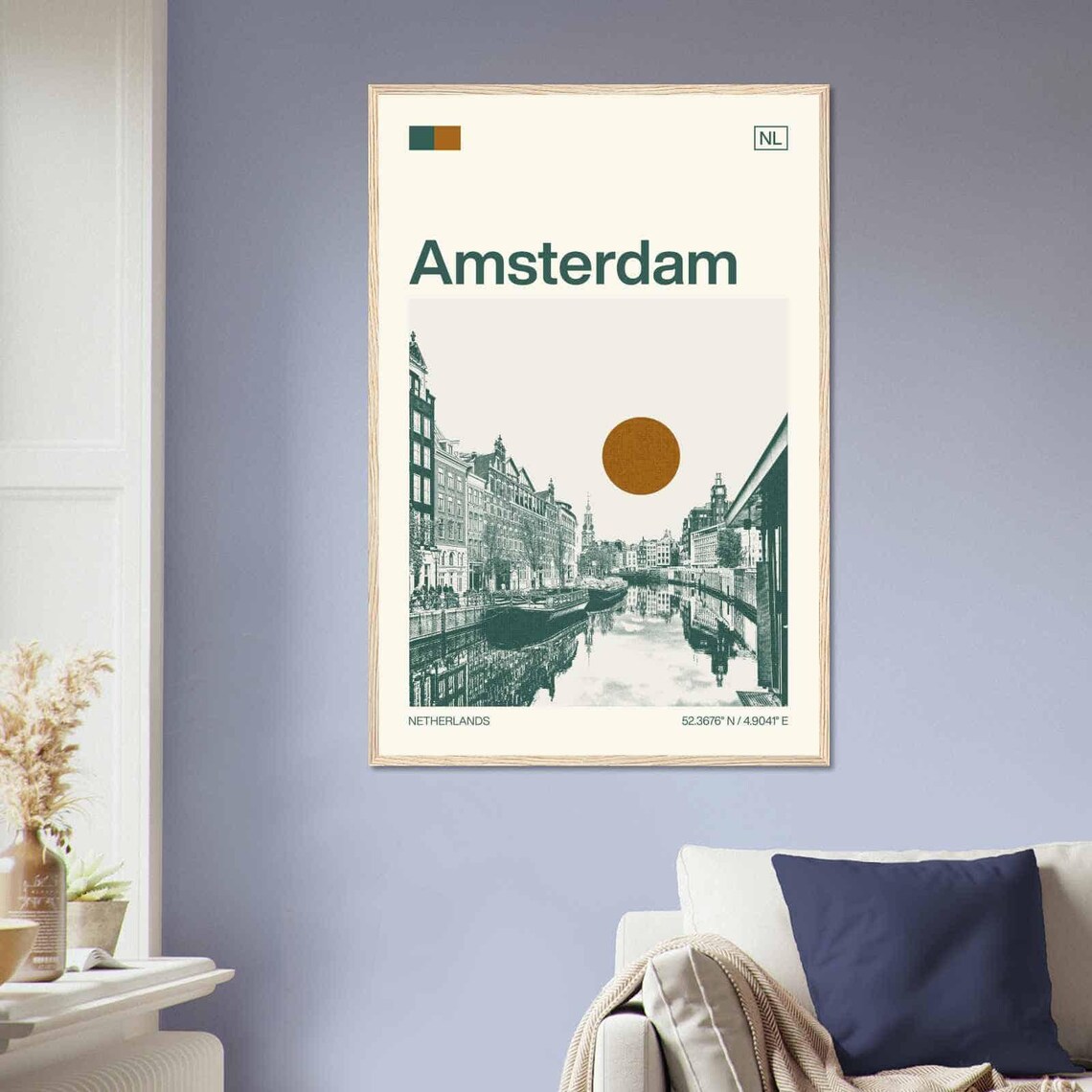 Amsterdam Netherlands Minimalist Travel Poster, Monochrome - Image 2