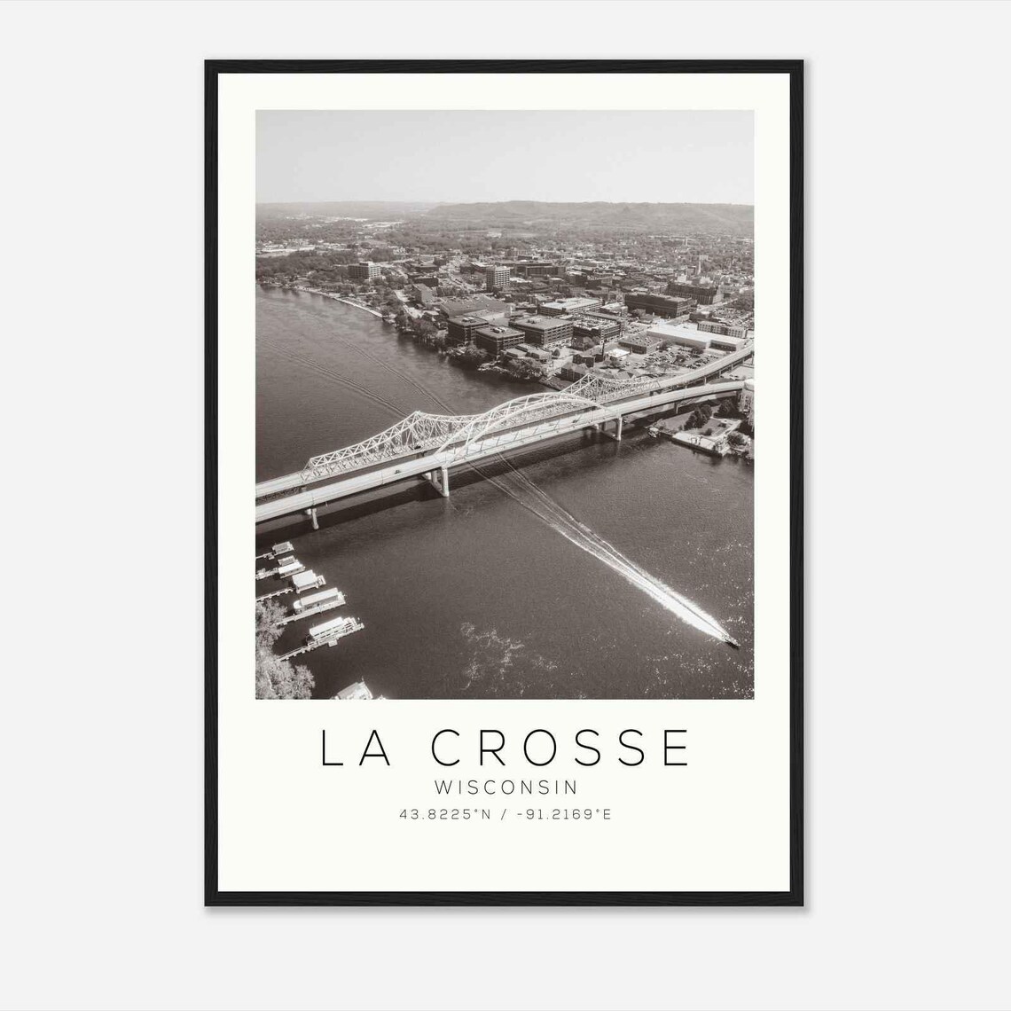 La Crosse Wisconsin Mississippi River Bridge Aerial Photo Poster