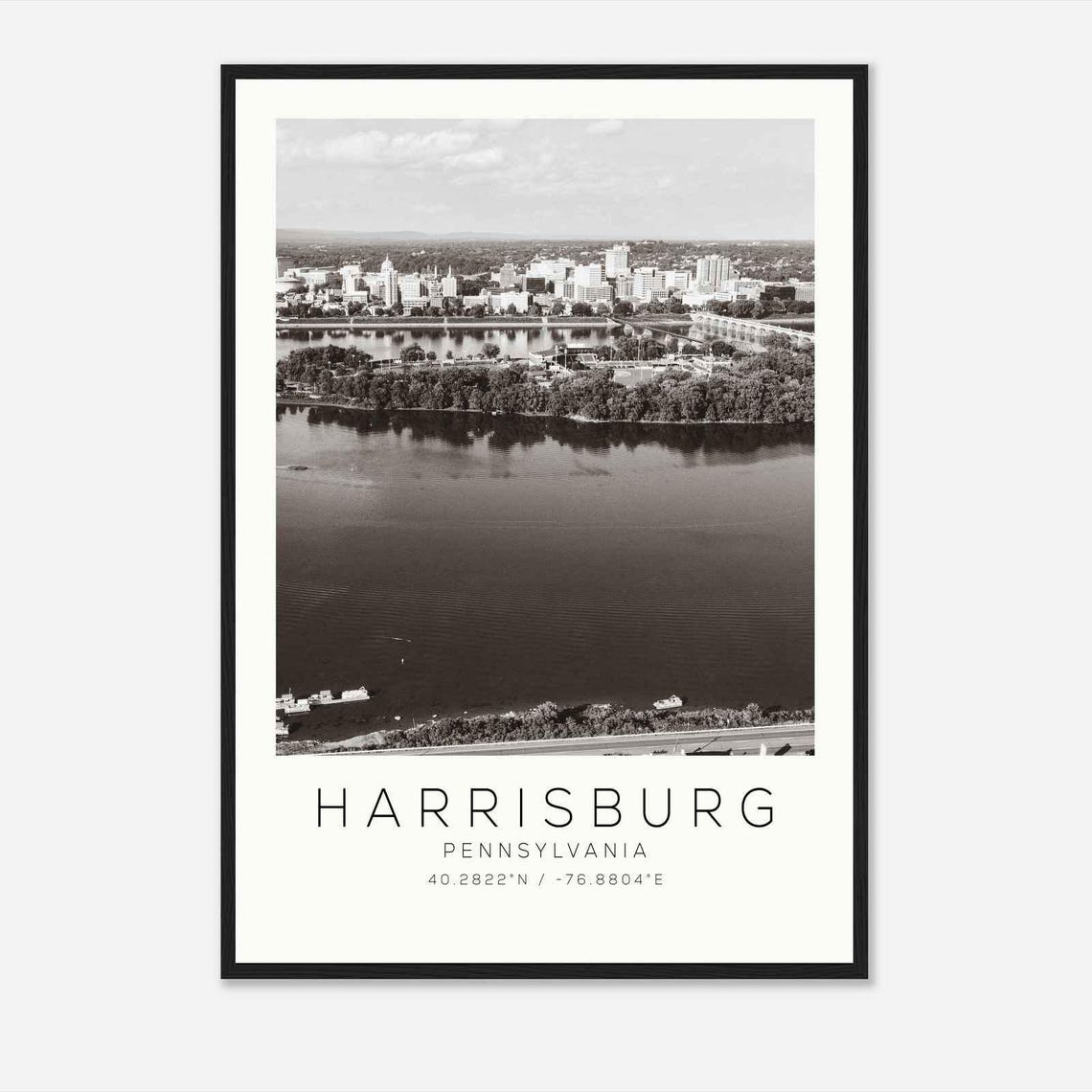 Harrisburg Pennsylvania Photo Travel Poster Harrisburg Travel Print Minimalist Travel Print Ds2