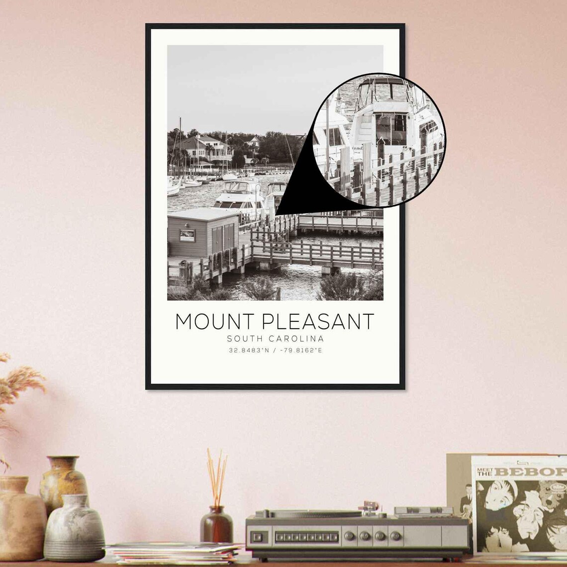 Mount Pleasant South Carolina Waterfront Marina Travel Poster - Image 4
