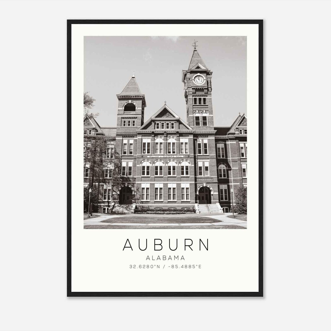 Auburn Alabama Minimalist Travel Poster, Travel Print