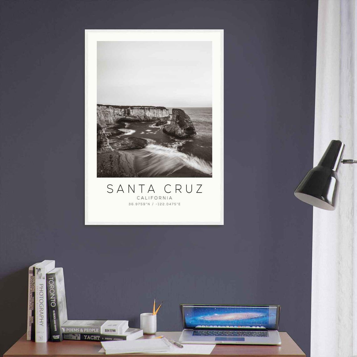 Santa Cruz California Sea Cliffs Ocean View Minimalist Photo Poster - Image 3