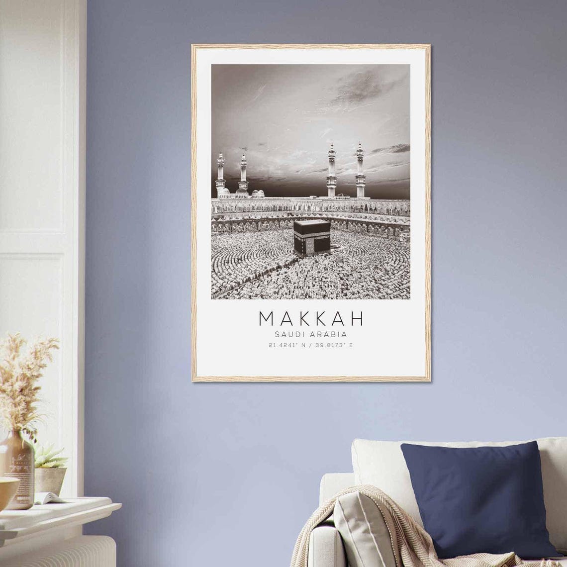 Makkah Saudi Arabia Kaaba Grand Mosque Black and White Photo Poster - Image 2