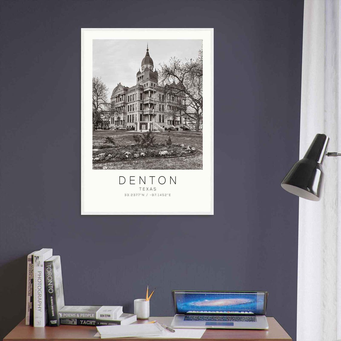 Denton Texas Historic Courthouse Clock Tower Square Photo Poster - Image 3