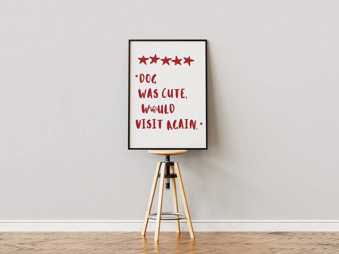 Funny Dog Quote Poster, Quirky Minimalist Decor - Image 2