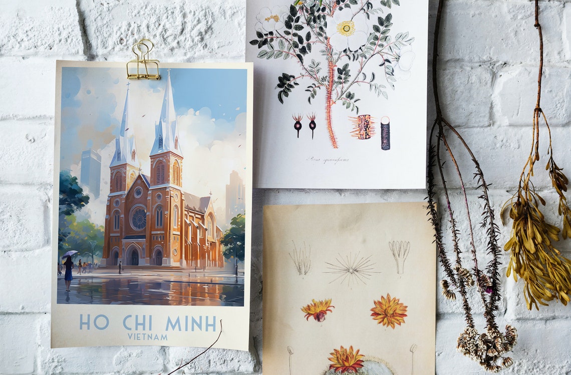 Ho Chi Minh City Vietnam Historic Twin Spired Cathedral Poster - Image 4