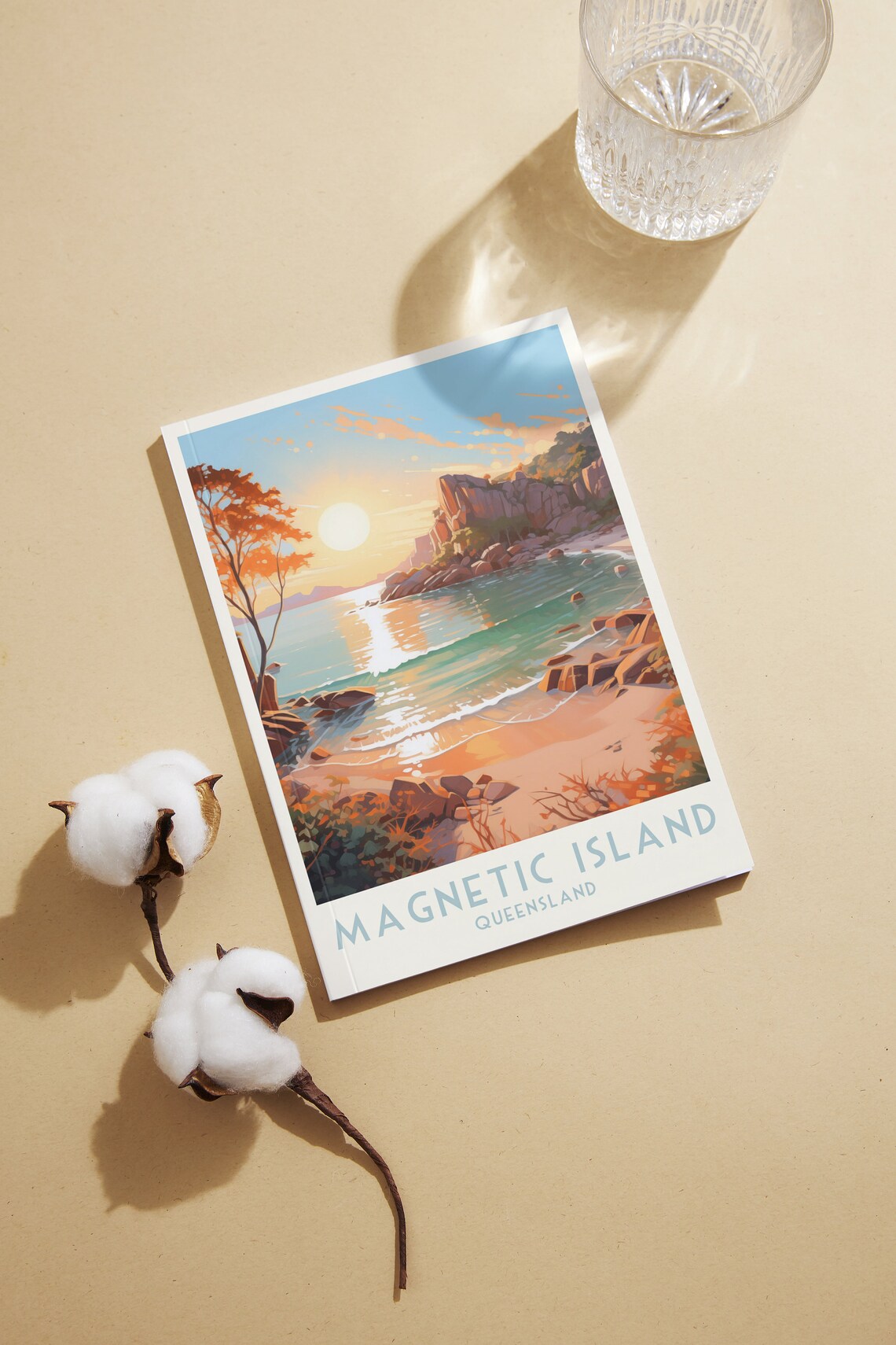Magnetic Island Queensland Golden Rocky Bay Sunset Travel Poster - Image 2