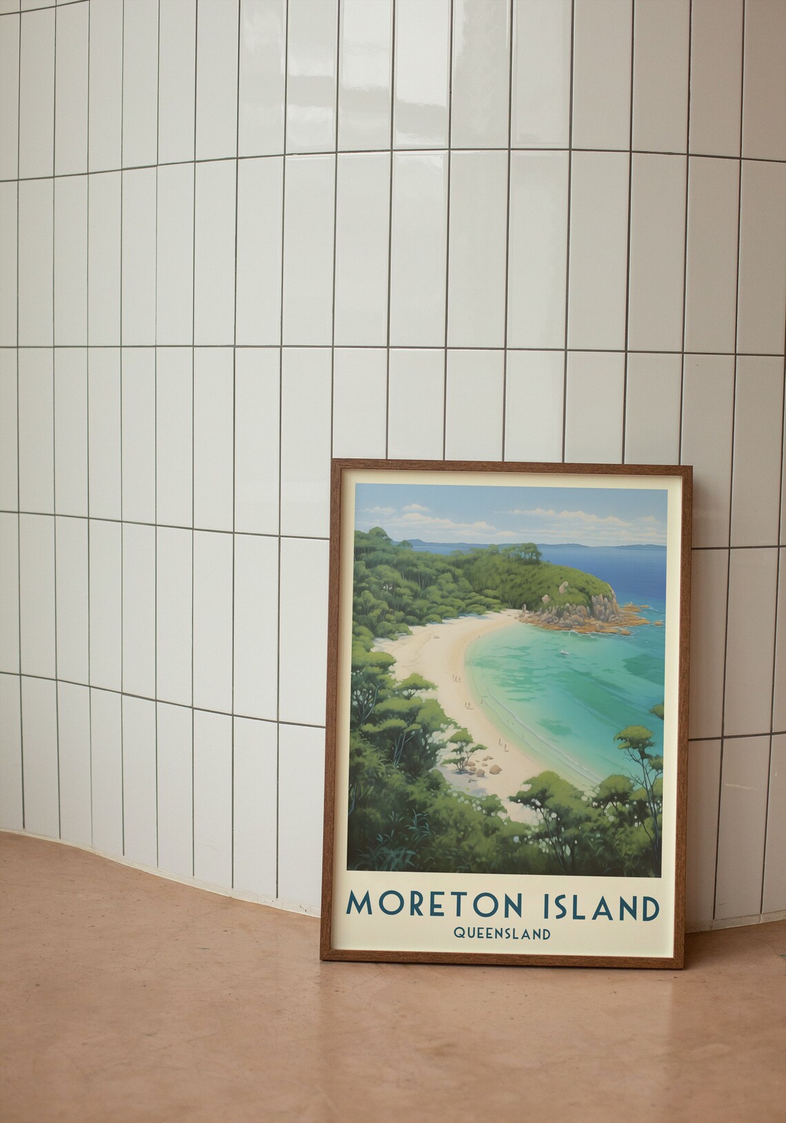 Moreton Island Queensland Turquoise Beach Cove Travel Poster - Image 3