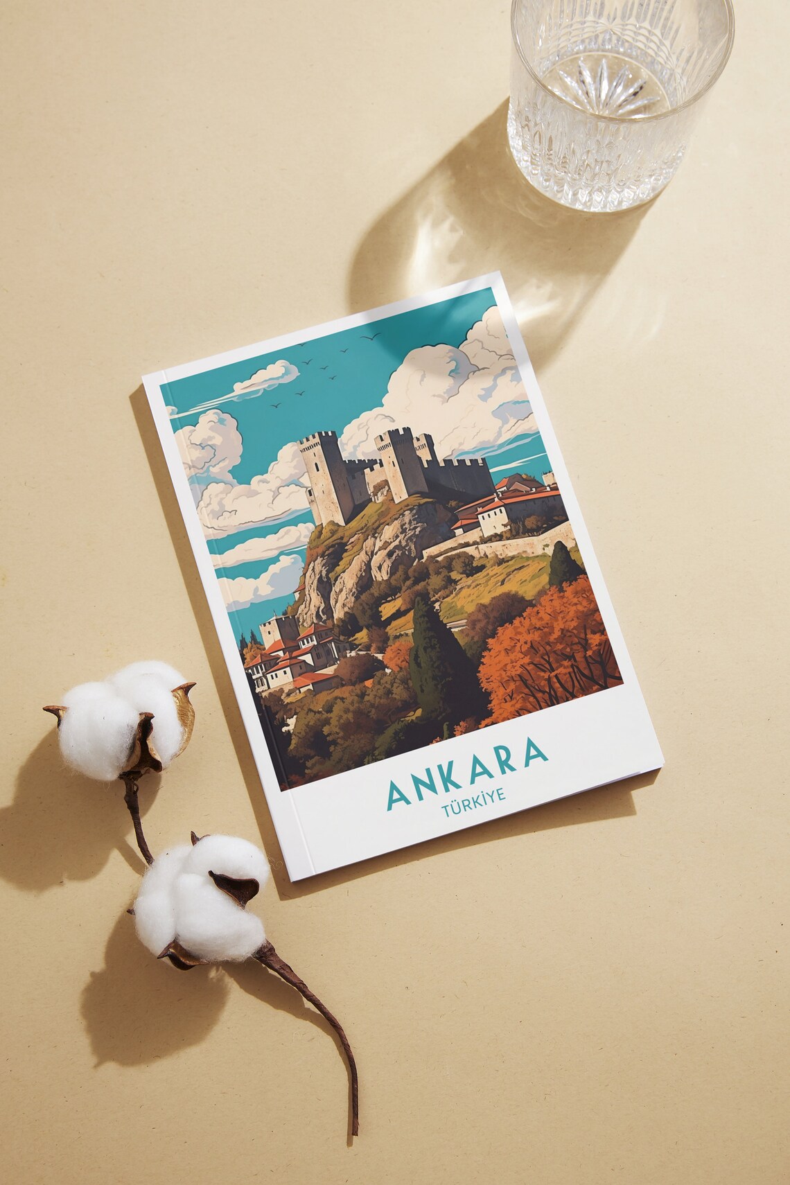 Ankara Turkiye Historic Castle Hilltop Autumn Skyline Travel Poster - Image 2