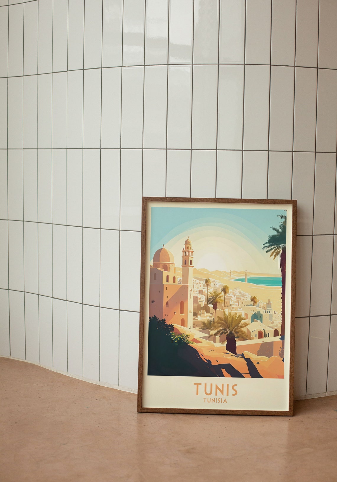 Tunis Tunisia Medina Dome Minaret Palm Cityscape Travel Poster - Image 2