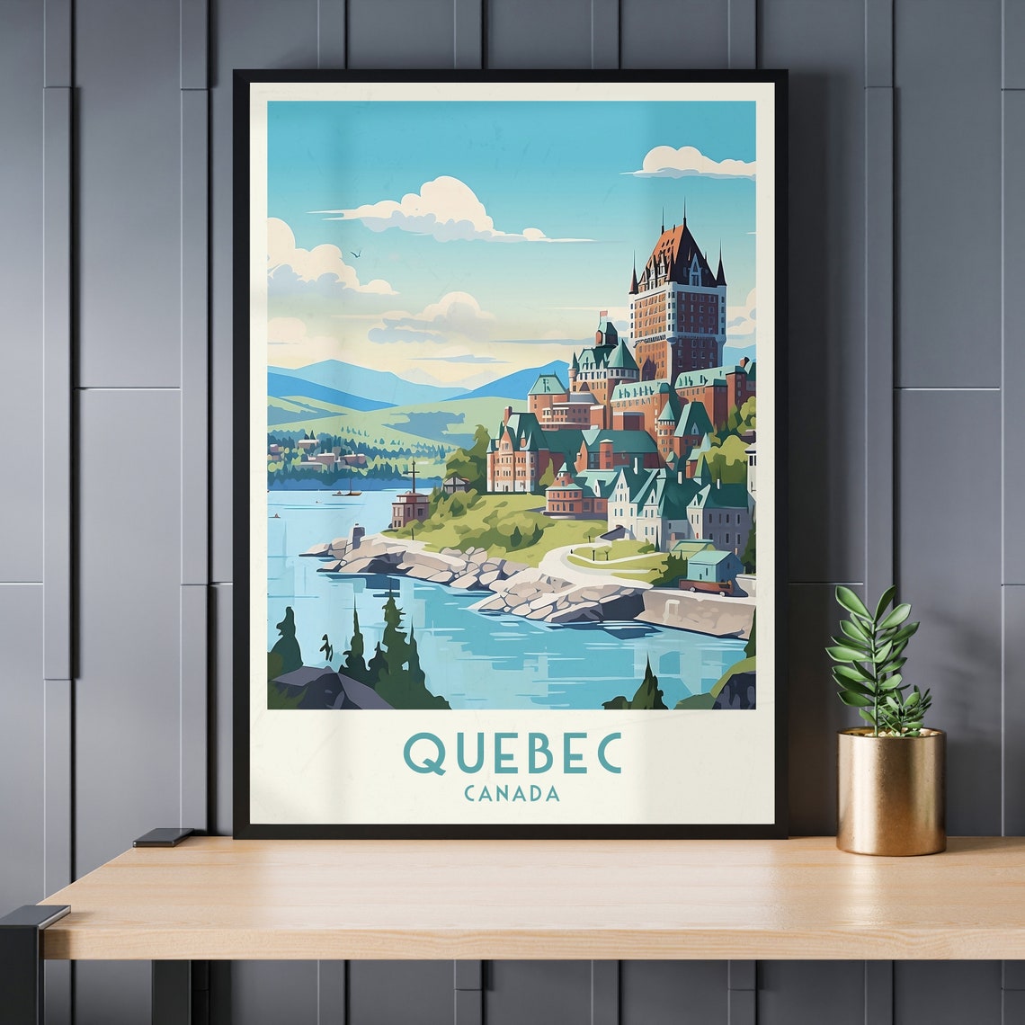 Quebec Canada Chateau Frontenac Riverside Grand Hotel Poster - Image 3