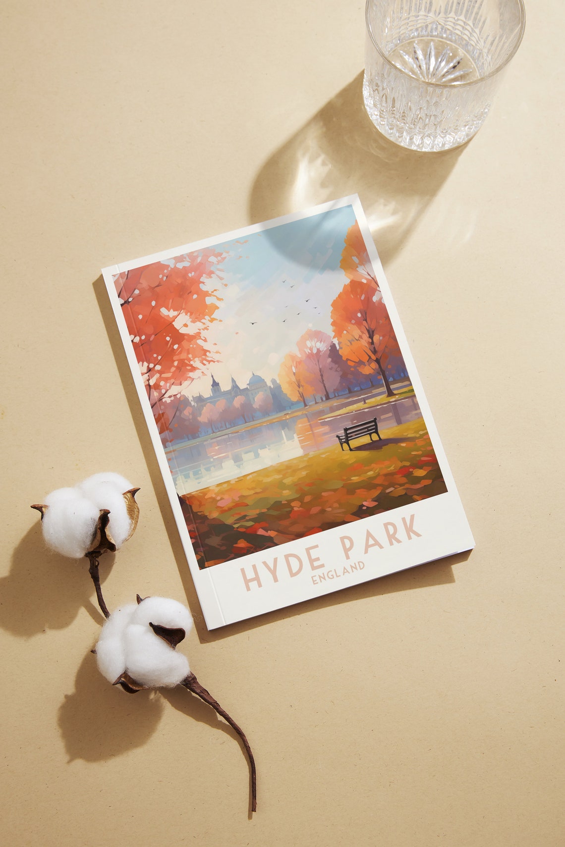 Hyde Park London Autumn Lake Bench Golden Foliage Fall Poster - Image 2