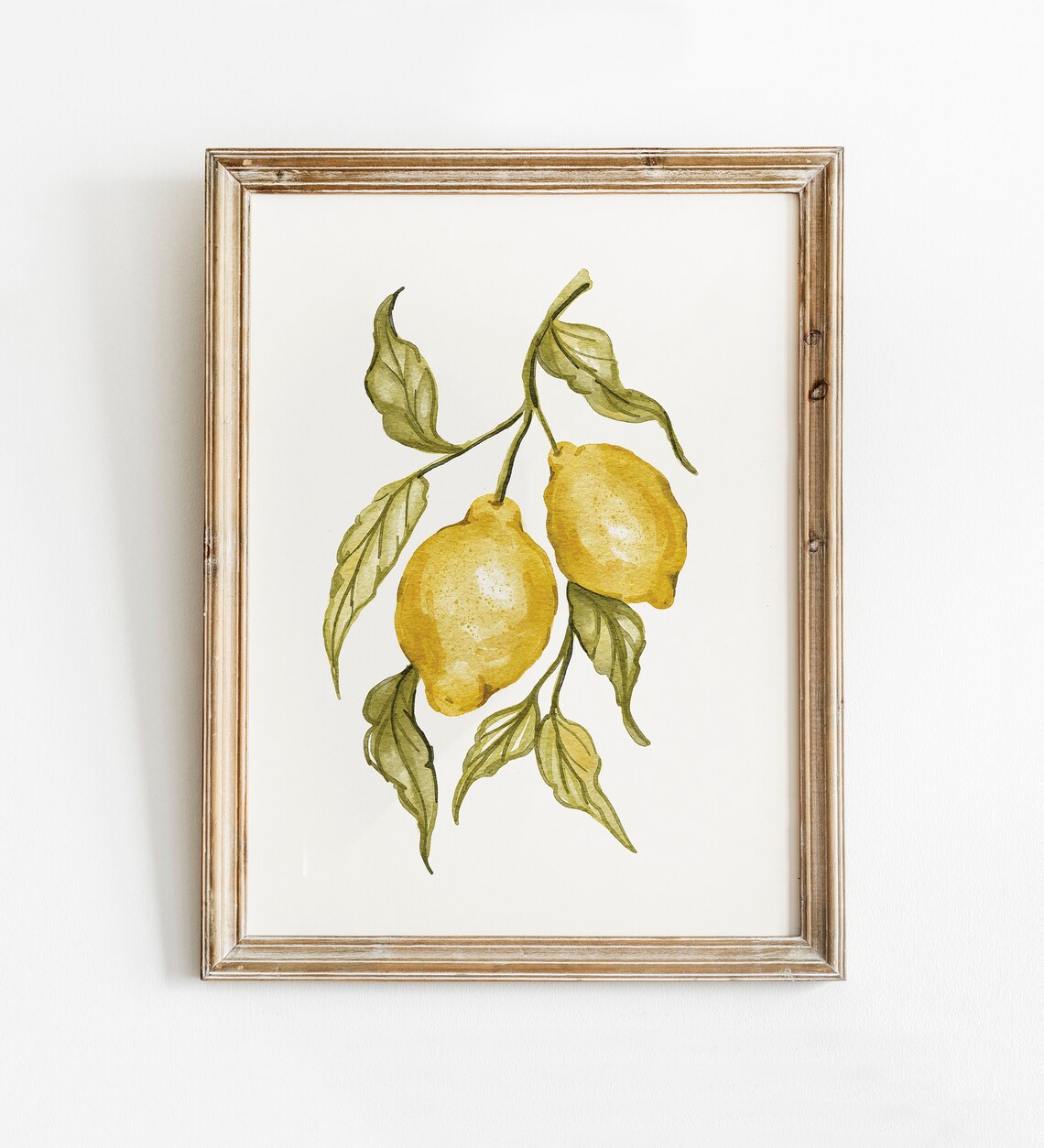 Lemon Watercolor Botanical Art Print, Kitchen Decor