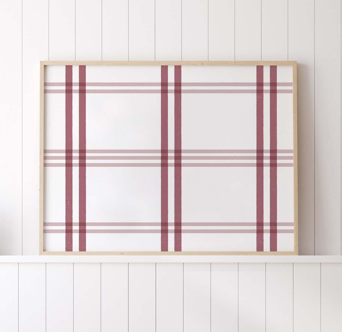 Red Christmas Plaid Print, Cozy Holiday Wall Decor - Image 2