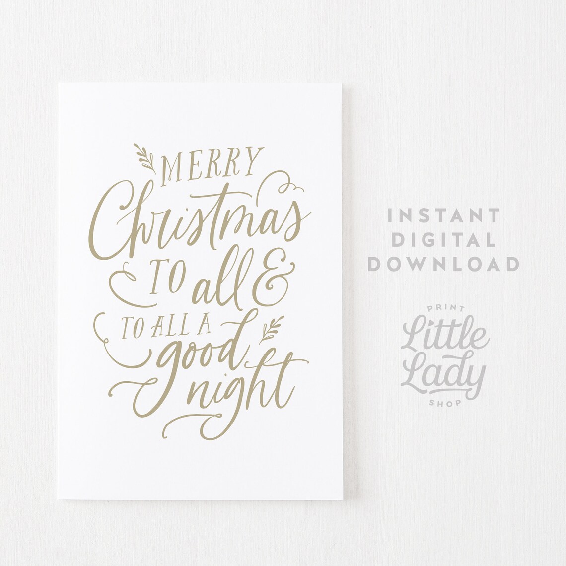 Calligraphy Christmas Print, Rustic Holiday Wall Art - Image 4