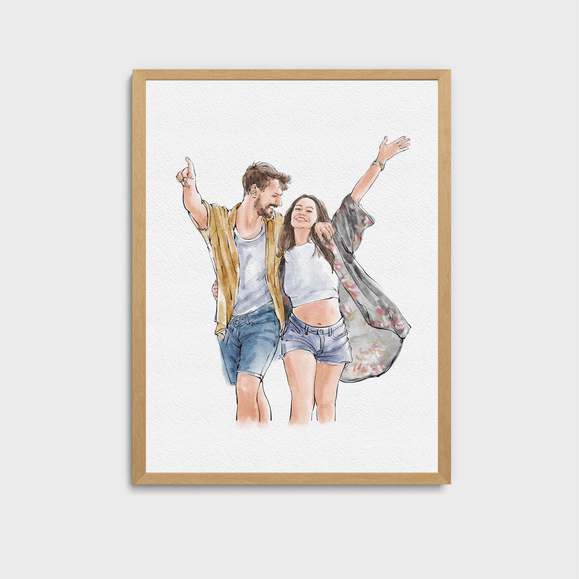 Custom Watercolor Portrait From Photo, Gift Print
