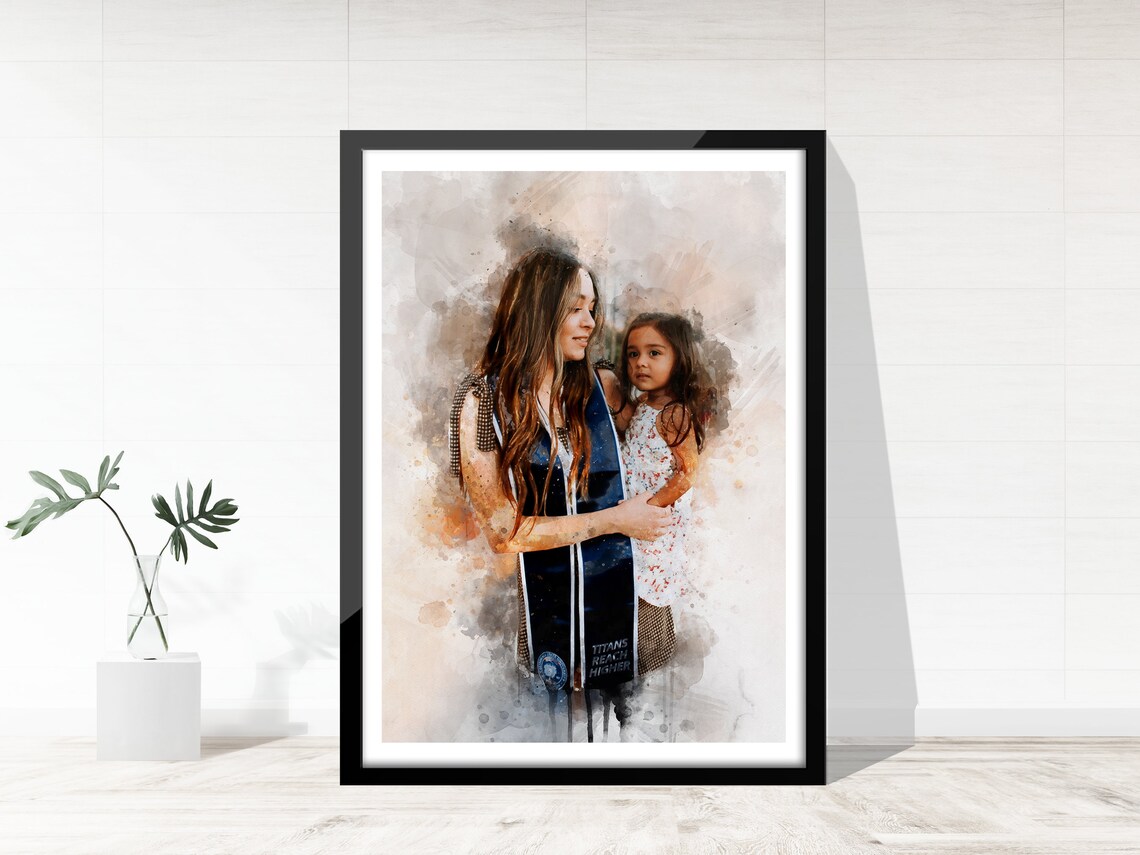 Watercolor Portrait From Photo Watercolor Painting Wedding Gift Couple Portrait Family Portrait Personalized Gift Christmas Gift