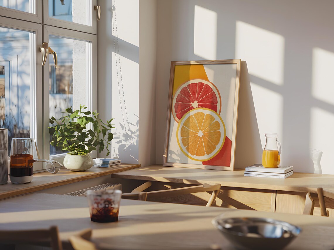 Citrus Pop Art Print, Retro Kitchen Fruit Decor - Image 4