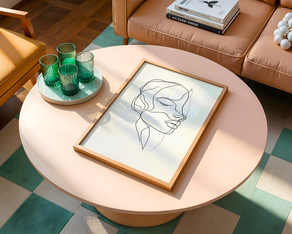 Minimalist One Line Face Abstract Portrait Modern Wall Poster - Image 3