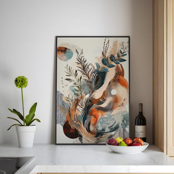 Serene Botanica Art Print Abstract Natureinspired Wall Decor Earthy Boho